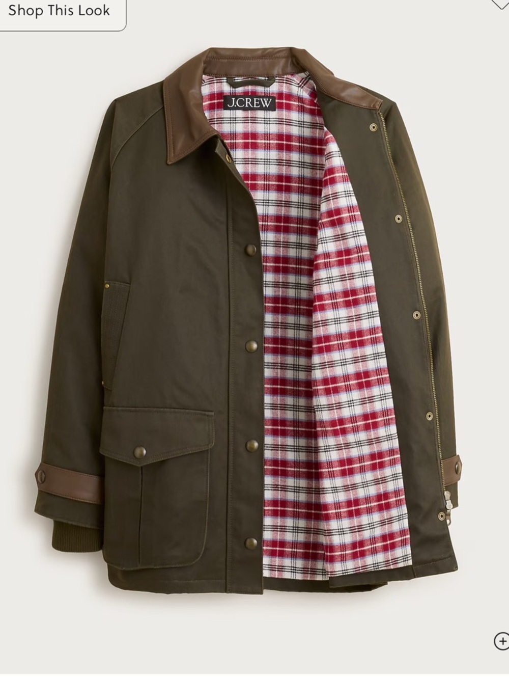 J.Crew Broken-in Barn Jacket™ with faux-leather collar - Picture 3 of 9